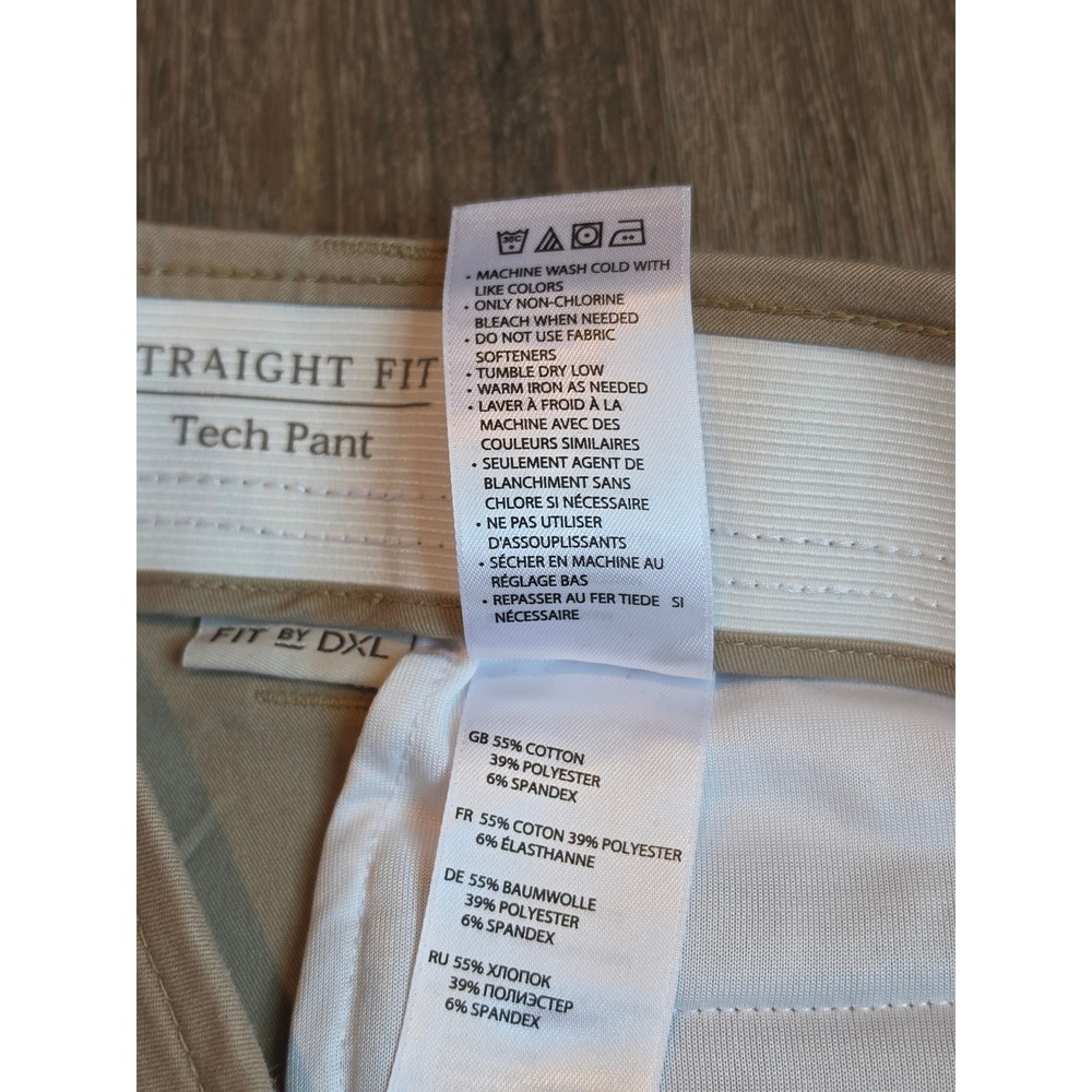 Oak Hill Straight Fit Tech Pants Khaki Tan Mens 42x28 DXL Stretch Chino Pockets - Picture 5 of 6